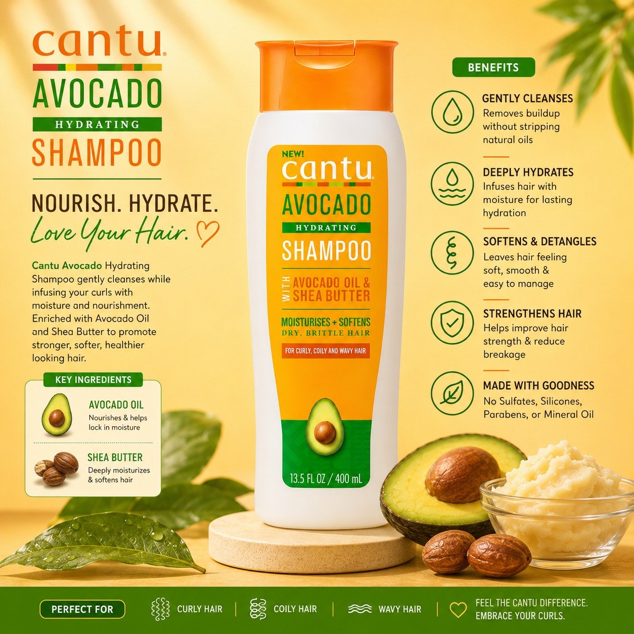 Cantu Avocado Hydrating Shampoo - Image 2