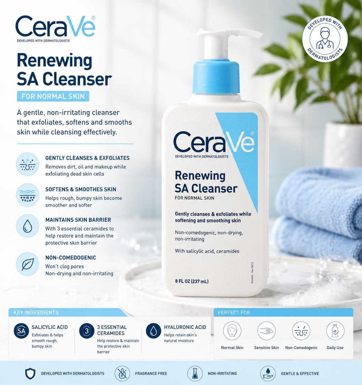 CeraVe Renewing SA Cleanser - Image 2