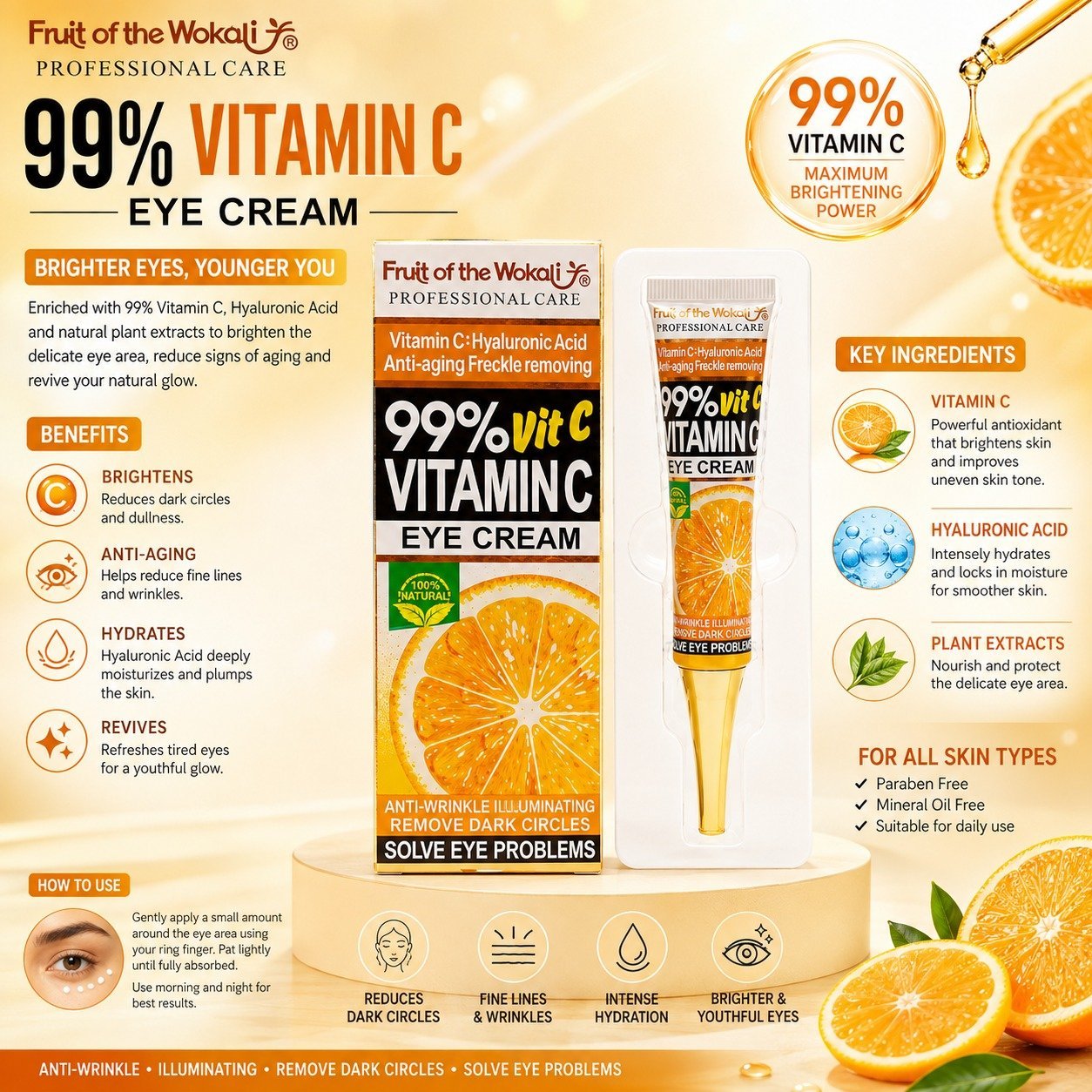 Fruit Of The Wokali Vitamin C Eye Cream - Image 2