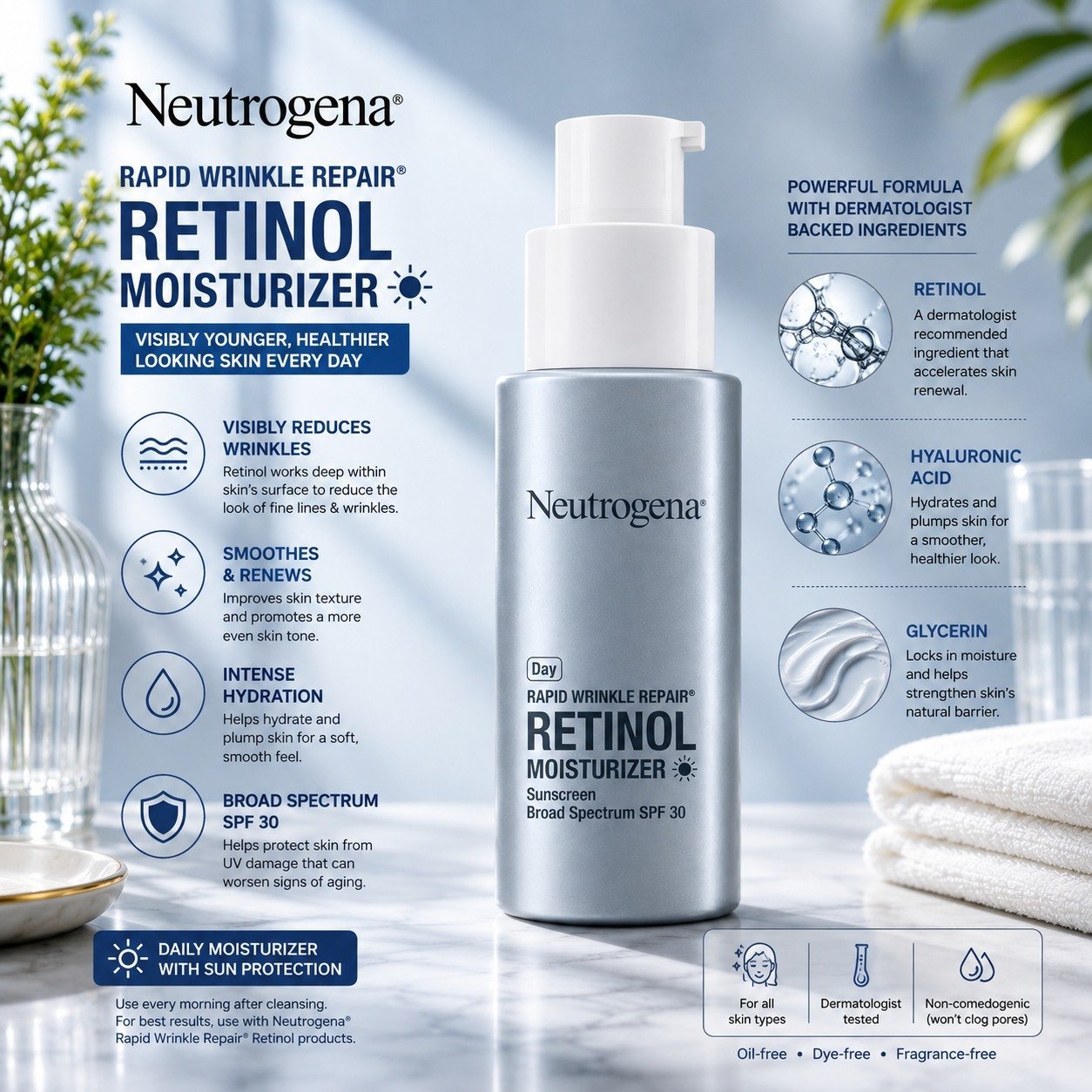 Neutrogena Rapid Wrinkle Repair Retinol Moisturizer SPF30 - Image 2