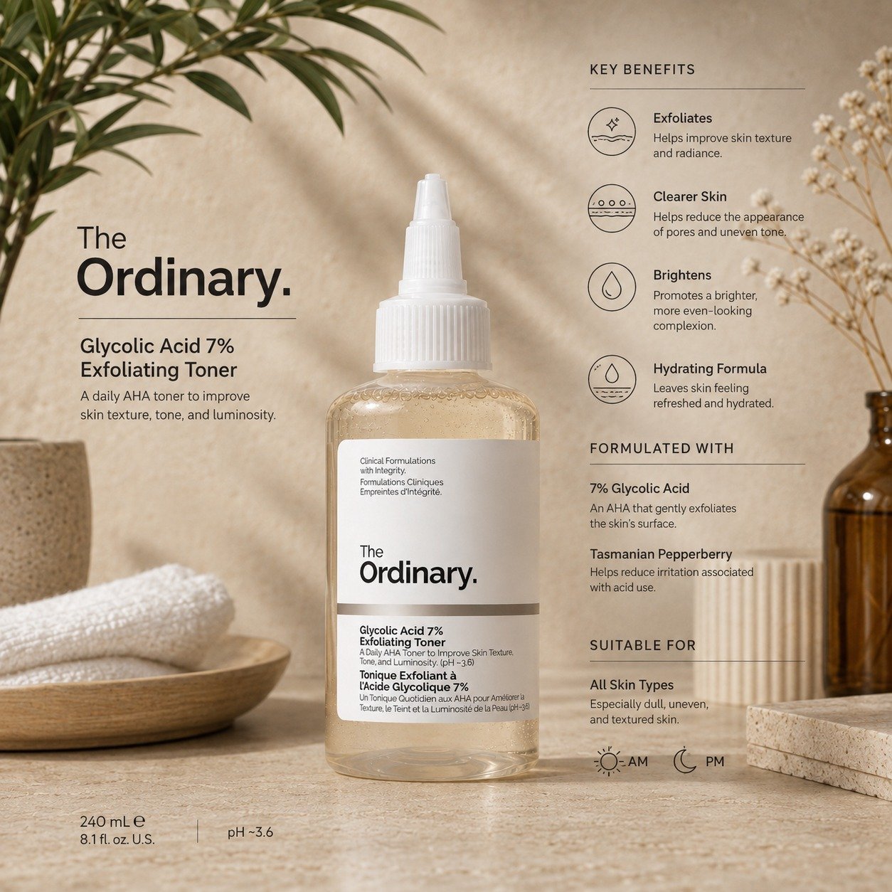 The Ordinary Glycolic Acid 7% Exfoliating Toner - Image 2
