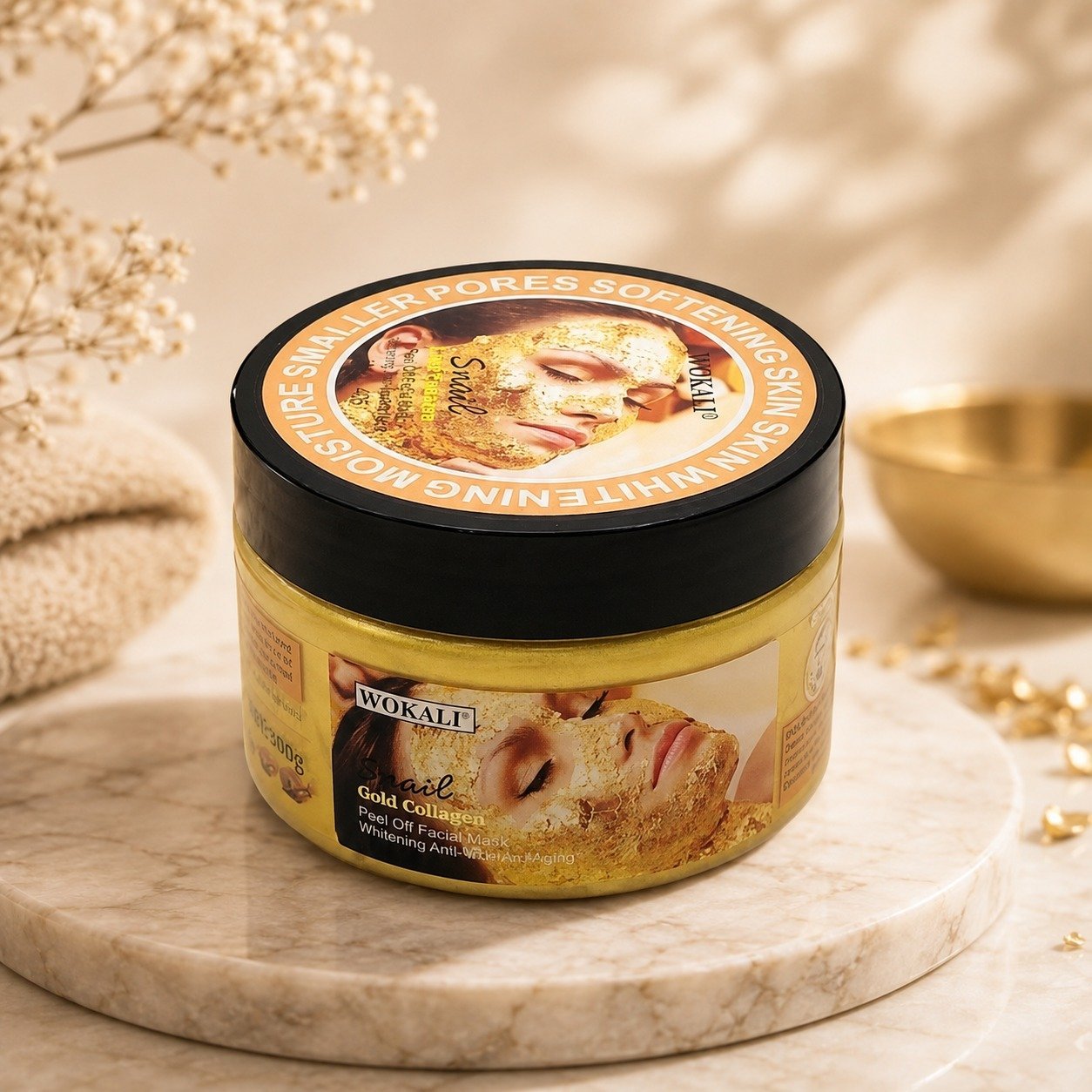 Wokali Snail Gold Collagen Peel Off Facial Mask 300g