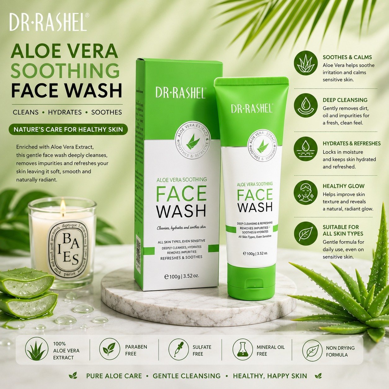 Dr. Rashel Aloe Vera Face Wash - Image 2